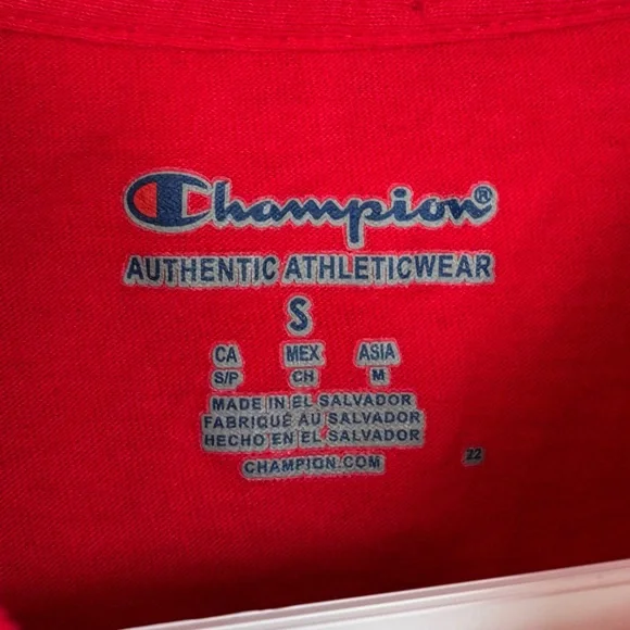 Champion Shirt Mens Small Red School Georgia Football Short Sleeve Crew Neck Tee - Picture 9 of 9